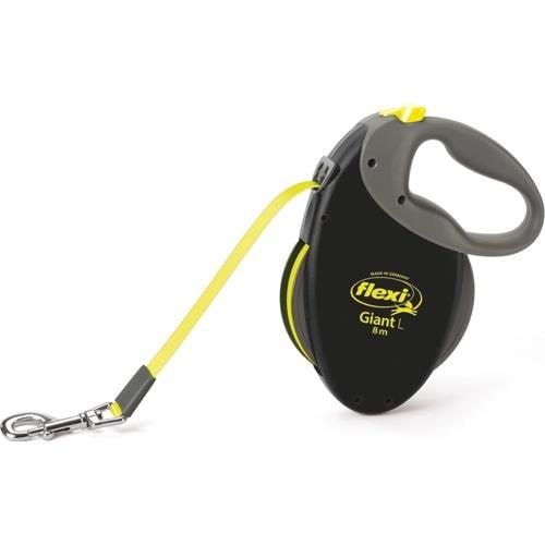 Flexi - Leash Giant L 8M Tape Black/Neon Yellow Max 50Kg - (600.7782) Hundeudstyr H78794