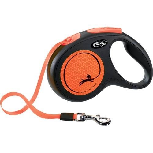 Flexi New NEON leash M 5M 25KG black/neon orange Hundeudstyr H7829O