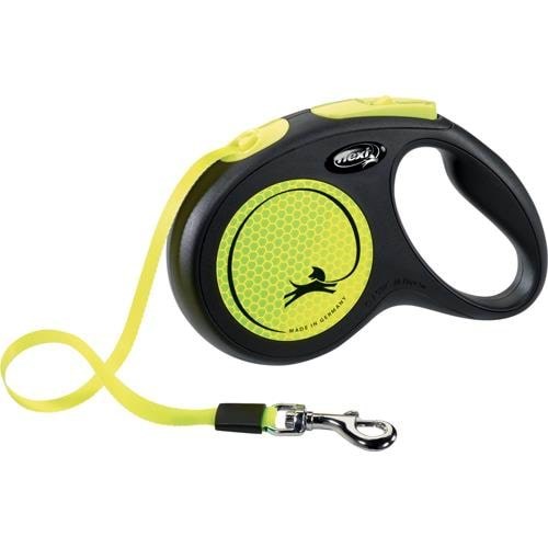 Flexi New NEON leash M 5M 25KG black/neon yellow Hundeudstyr H7829