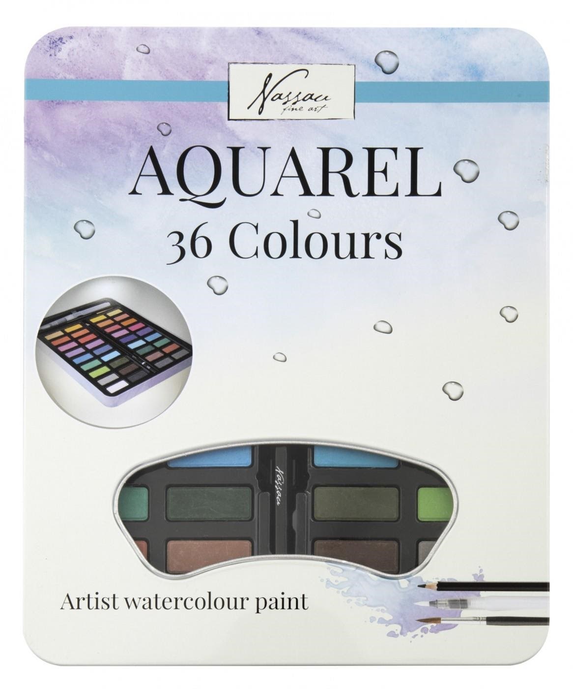 Nassau Farvelade 36 stk, i metalæske Hobbyartikel AR0510/GE