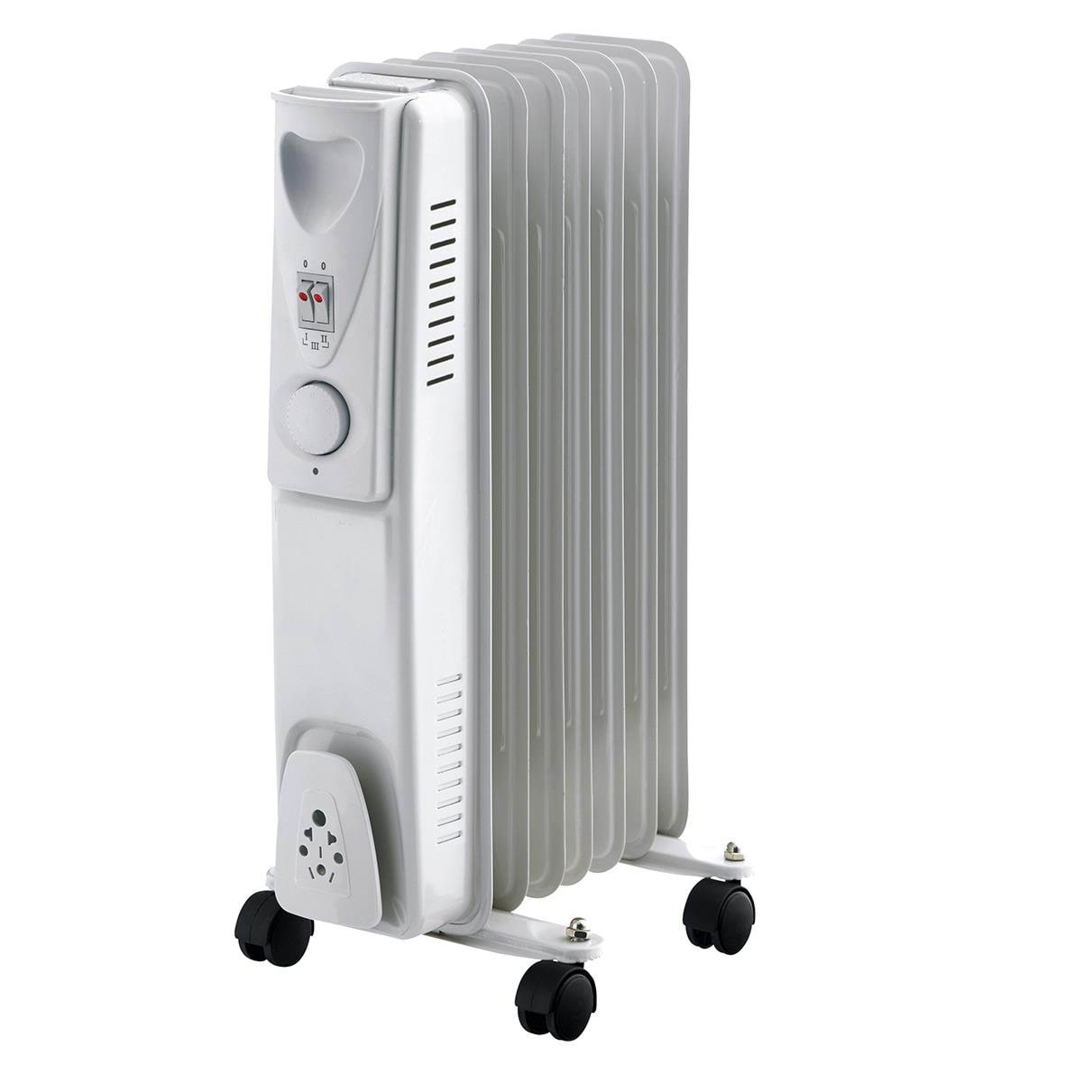 Gripo Olieradiator 1500W med 7 ribber, Grå Klimaventilator 5704587036586