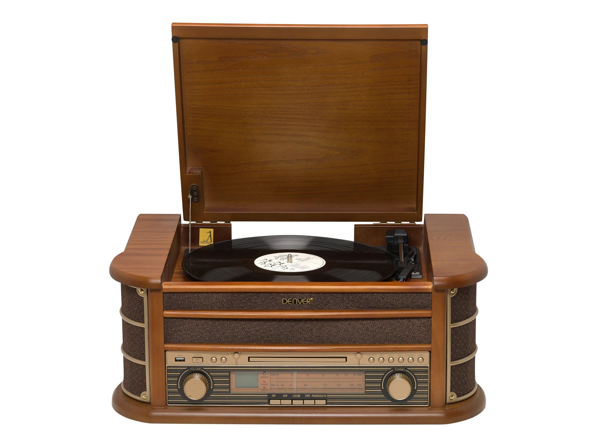 DENVER MCR-50 - Retro music system - LP - CD - FM Stereoanlæg Brun