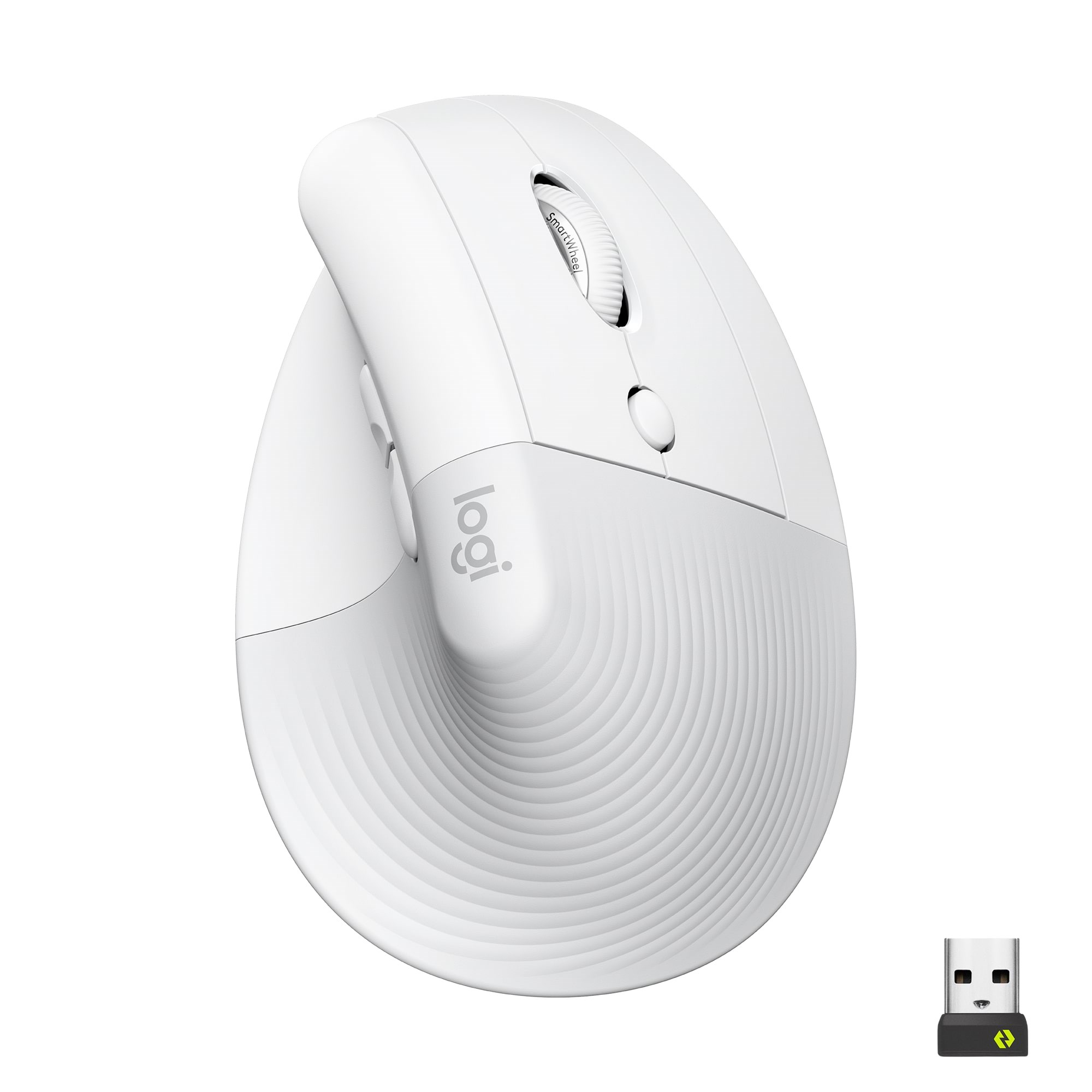 Logitech Lift Right Vertical - White - Ergonomisk mus - Optisk - 6 knapper - Hvid Mus 910-006475
