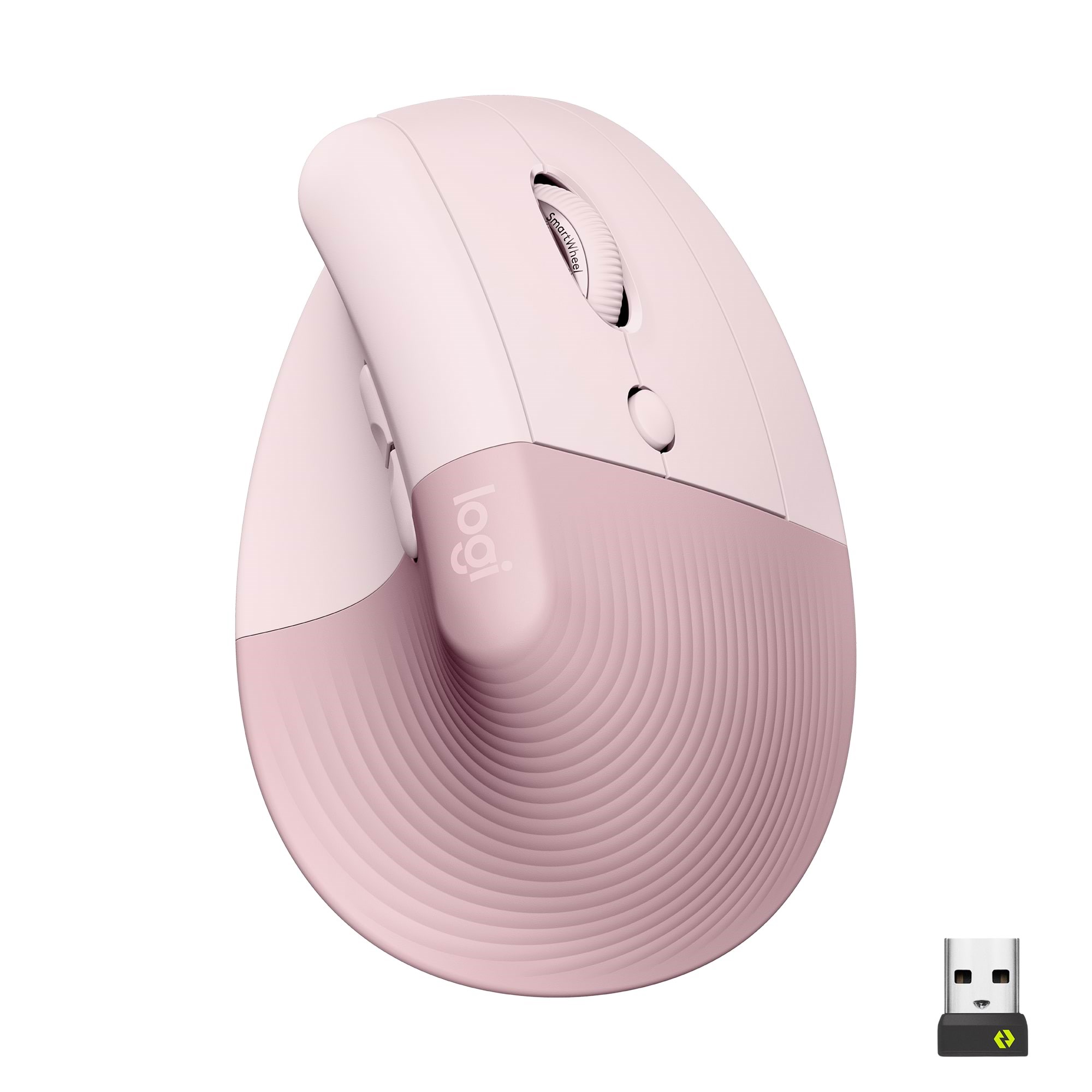 Logitech Lift Right Vertical - Rose - Ergonomisk mus - Optisk - 6 knapper - Rød Mus 910-006478