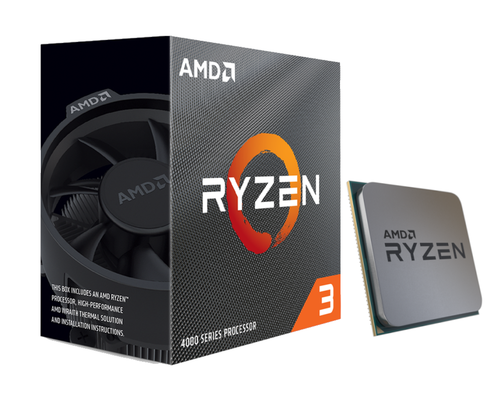 AMD Ryzen 3 4100 Wraith Stealth CPU - 4 kerner - 3.8 GHz - AMD AM4 - AMD Boxed (med køler)