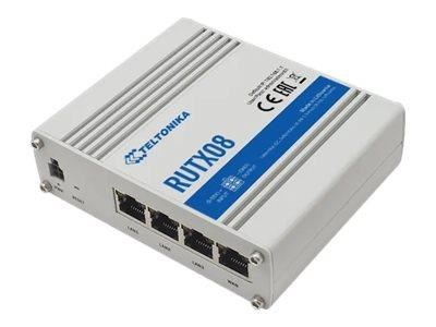 Teltonika RUTX08 Industrial Ethernet Router / 4 x Gigabit Ethernet ports with up to 128 port/tag-based VLANs supported - Router Router RUTX08000000