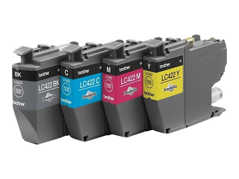Brother LC 422 Value Pack - (Black Yellow Cyan Magenta) Ink Printerpatron Og Toner 4 farver LC422VAL