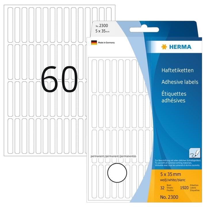 HERMA labels - 1920 label(s) - 5 x 35 mm Fotopapir 2300