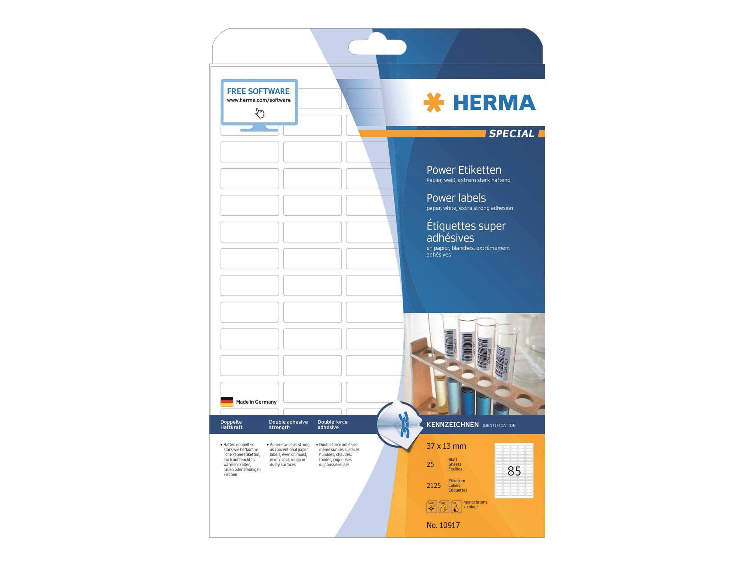 HERMA labels - matte - 2125 label(s) - 37 x 13 mm Fotopapir 10917
