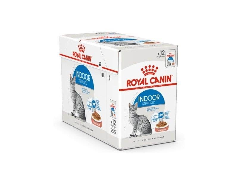 Royal Canin Indoor Sterilised in Gravy Sauce 85g (12-Pack) Katteudstyr 9003579013793
