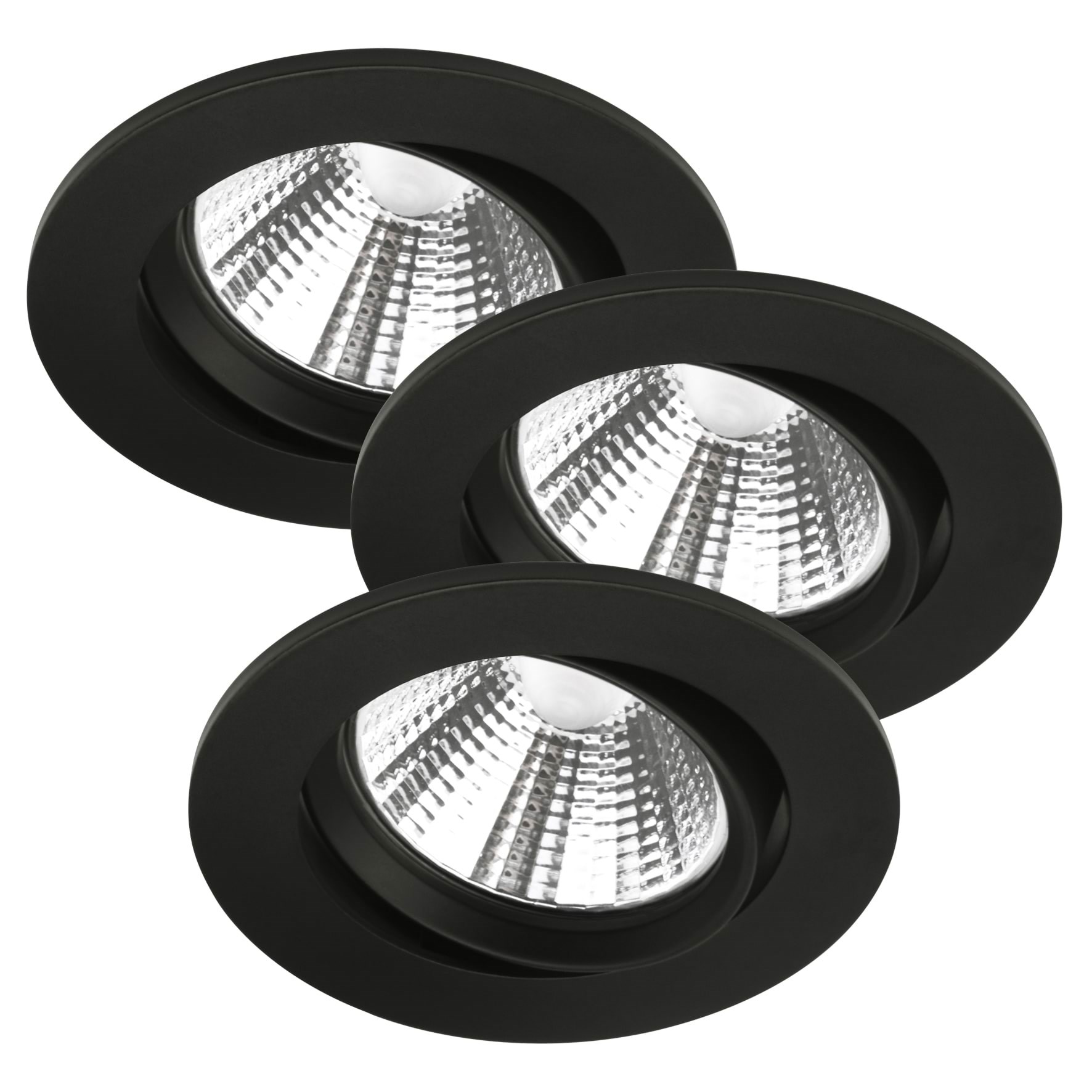 Nordlux Fremont indbygningsspot 5,5W LED 2700K, 3-kit, sort Lampe 47580103