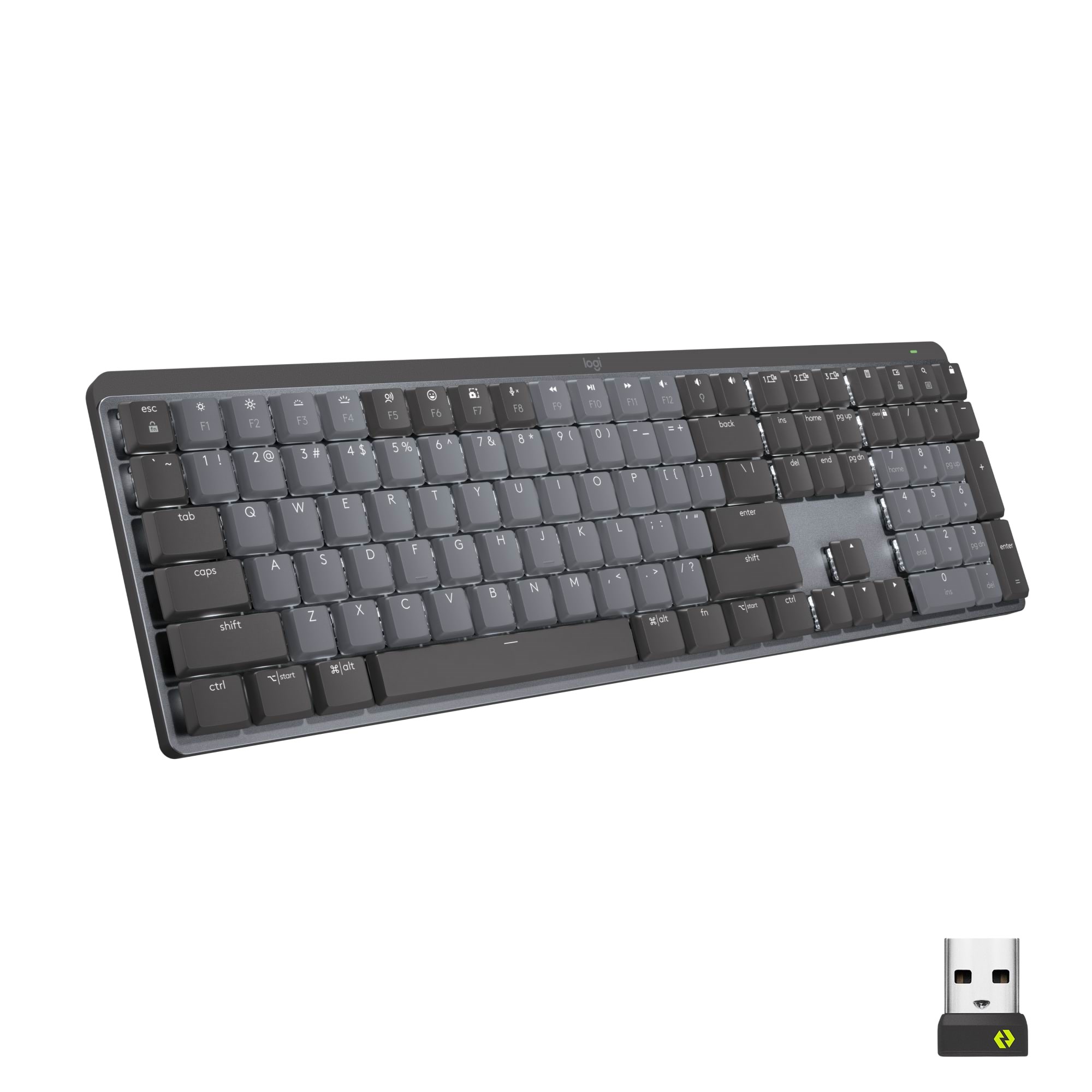 Logitech MX Mechanical Wireless Illuminated Performance Keyboard Graphite - Tactile - ND - Tastatur - Nordisk - Sort Tastatur 920-010753