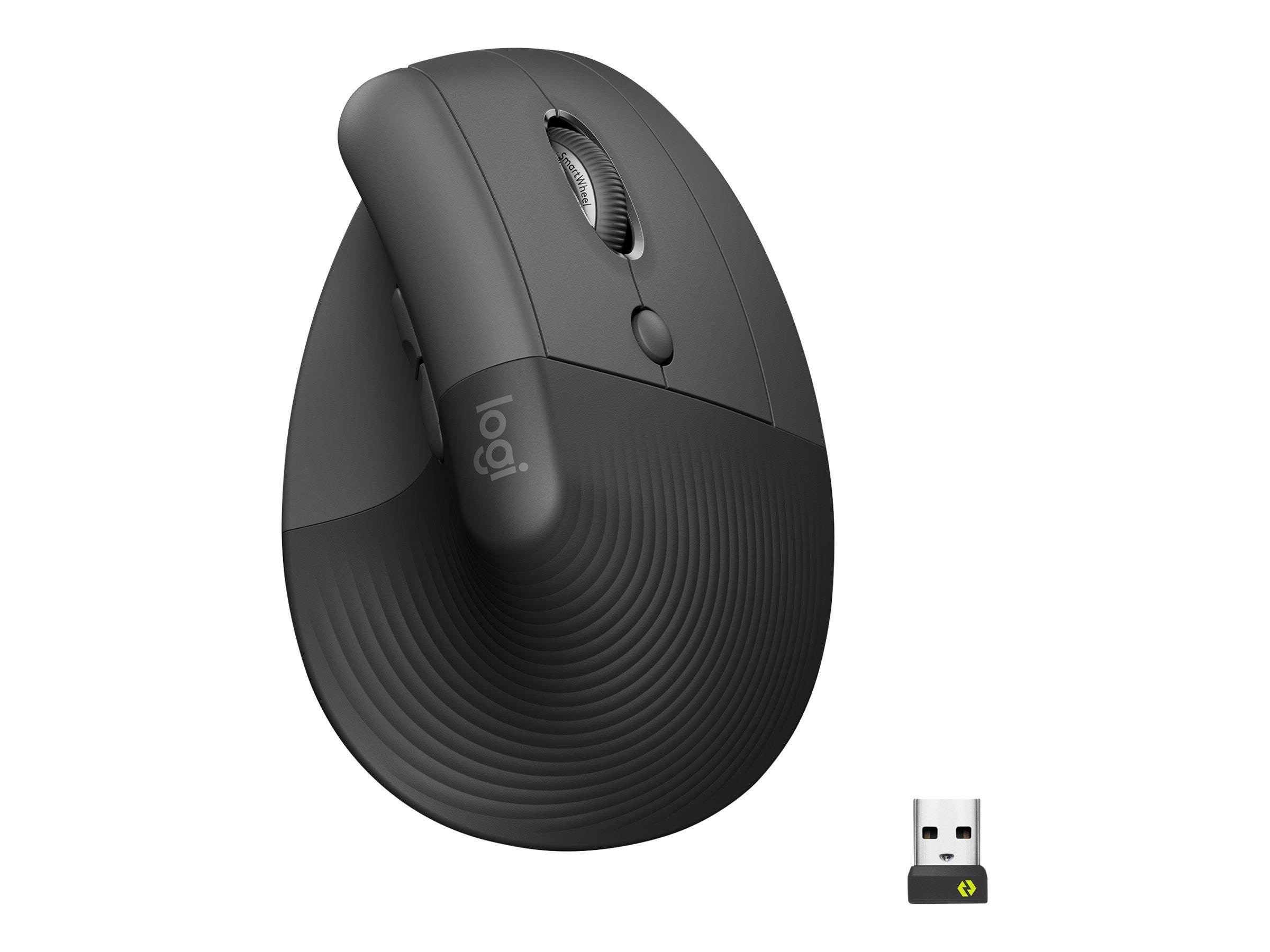 Logitech Lift for Business - Right Handed - Graphite - Ergonomisk mus - Optisk - 6 knapper - Sort Mus 910-006494