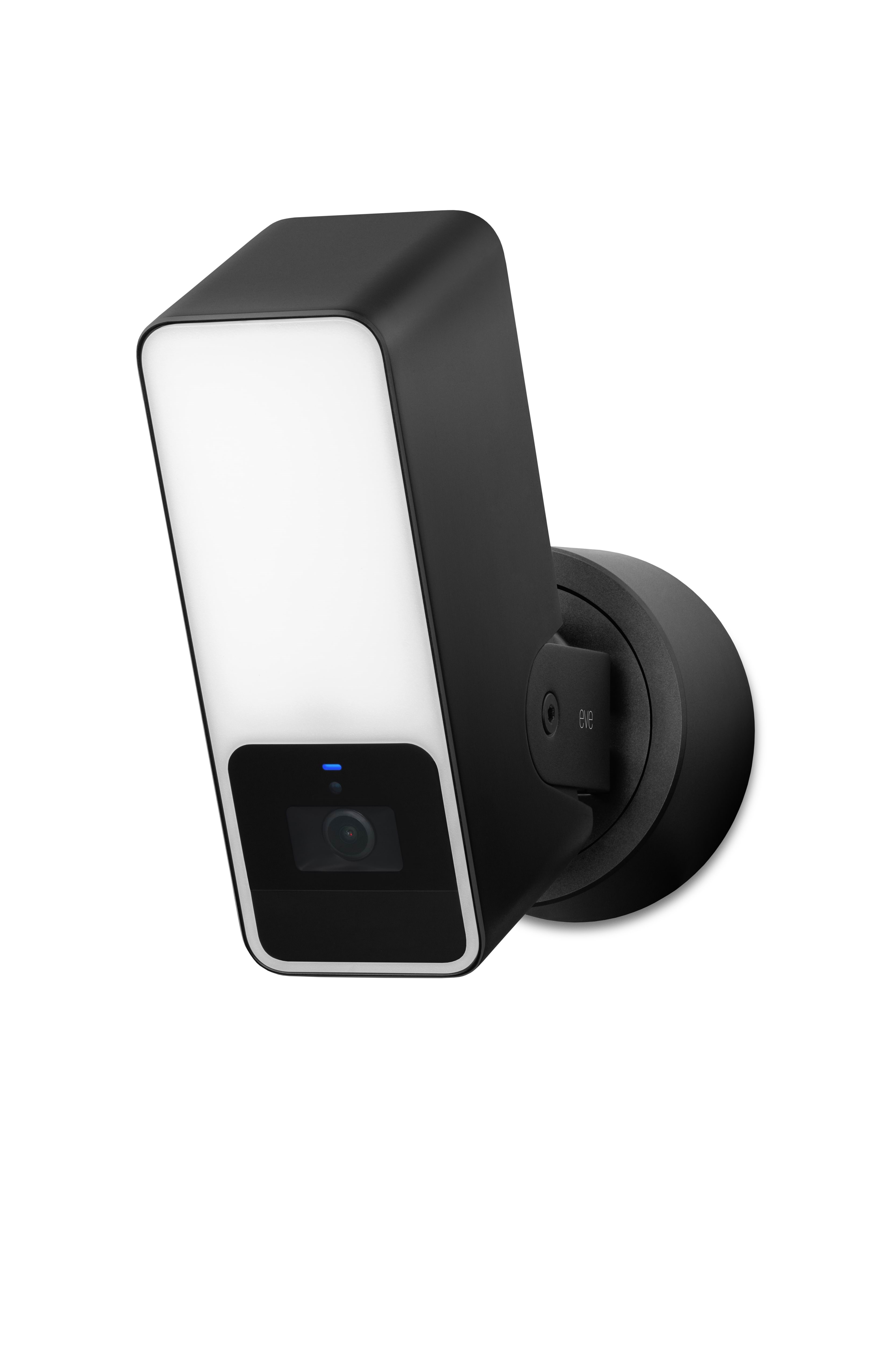 Eve Outdoor Cam Sort - Udendørs Overvågningskamera med Spotlys og HomeKit Secure Video Smart Home 10ECA8101