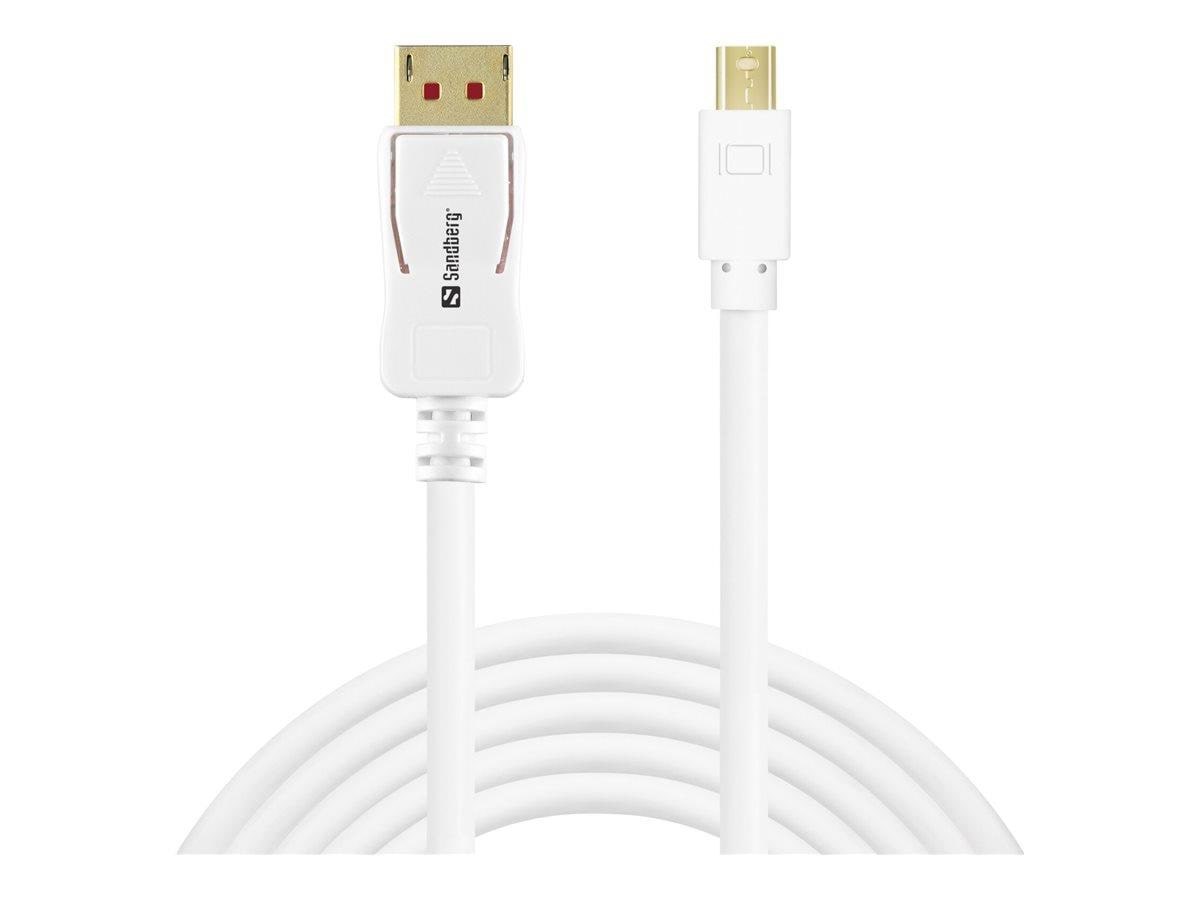 Sandberg DisplayPort to Mini-DisplayPort 1.4 - 2m Skærmkabel Hvid 509-17