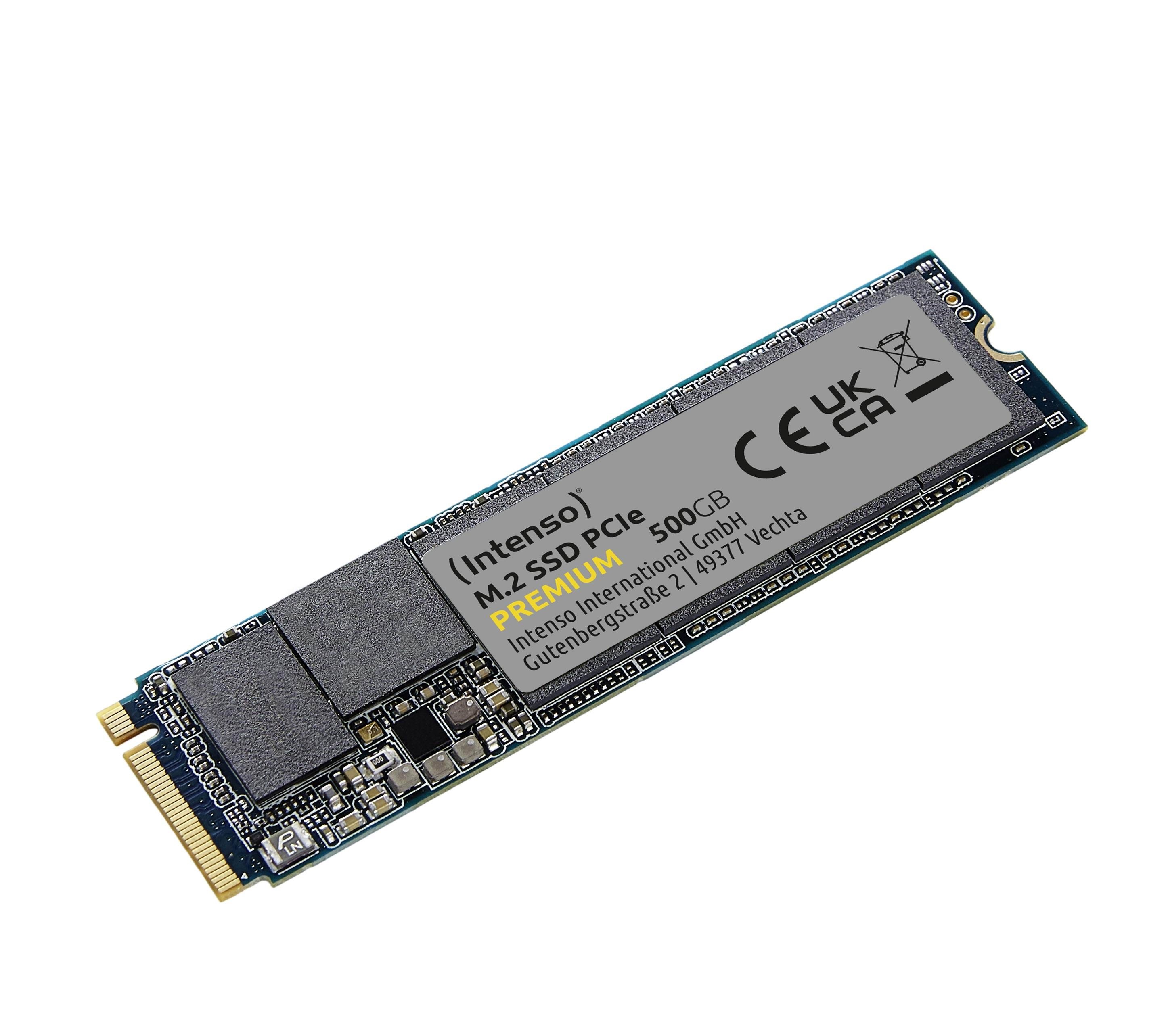 Intenso Premium M.2 SSD - 500GB - PCIe 3.0 - M.2 2280 Ssd Harddisk Sort 3835450