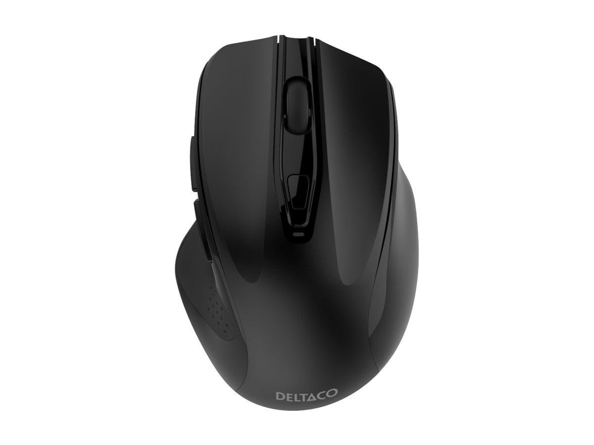 Deltaco OFFICE Wireless Silent Office Mouse - Mus - Optisk - 6 knapper - Sort Mus MS-802