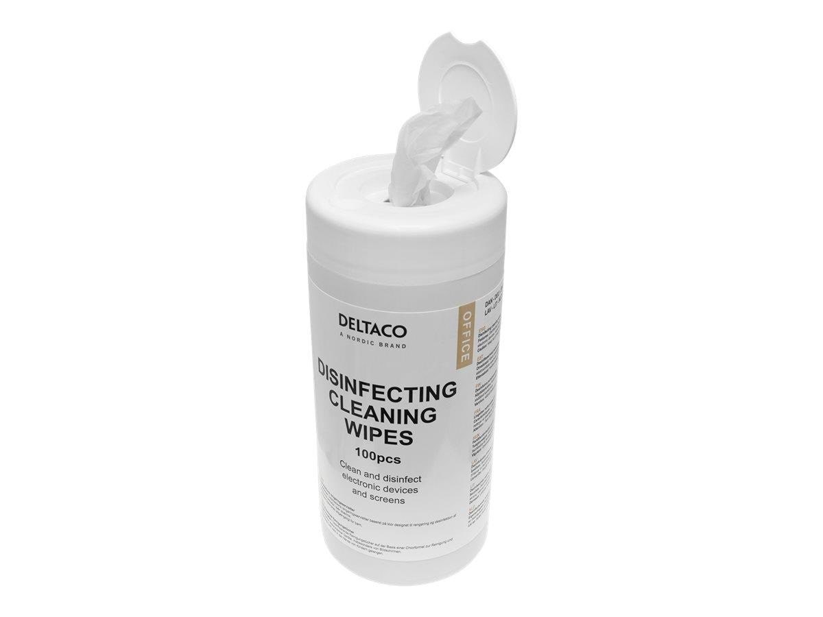 Deltaco OFFICE antibacterial cleaning wipes Systemtilbehør CK1034