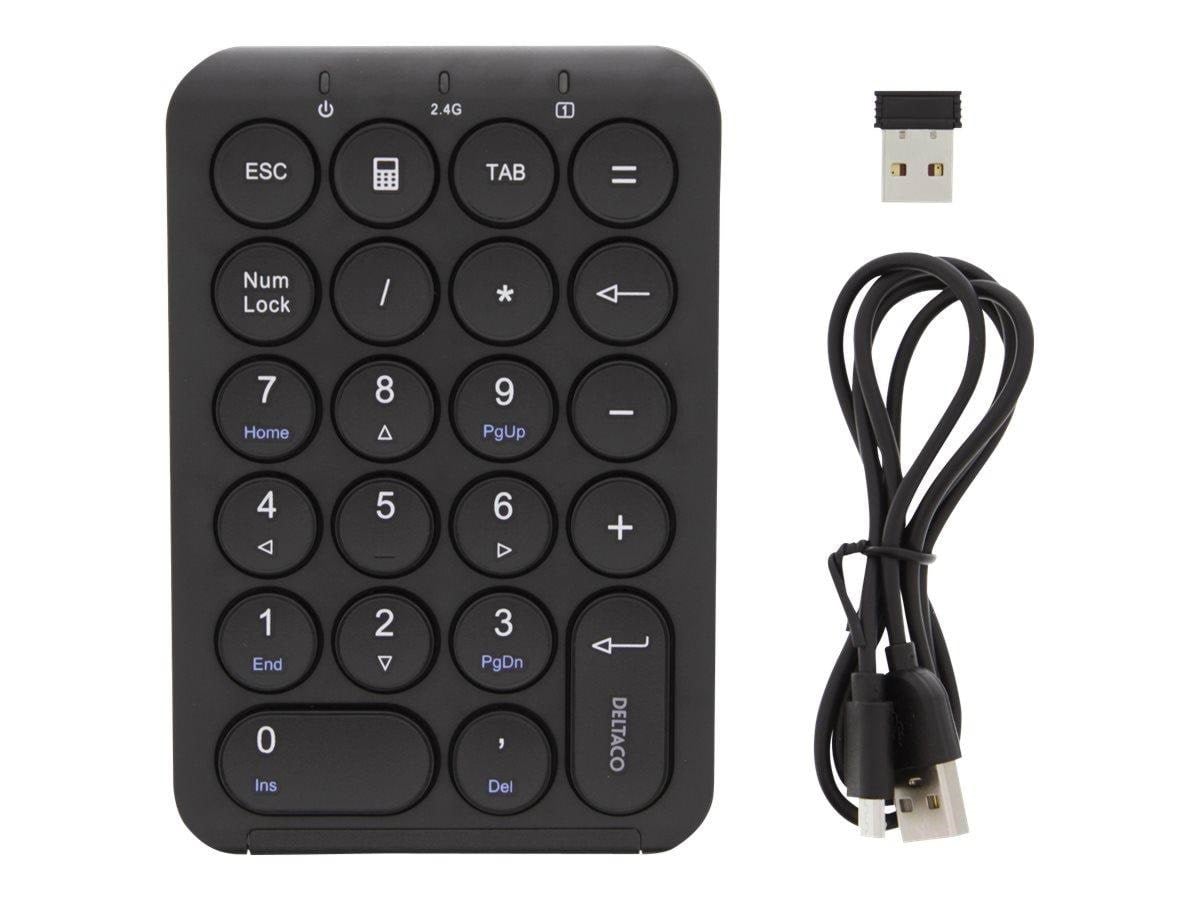 Deltaco Wireless Numbered Keypad Black - Numpad - Sort Tastatur TB-125