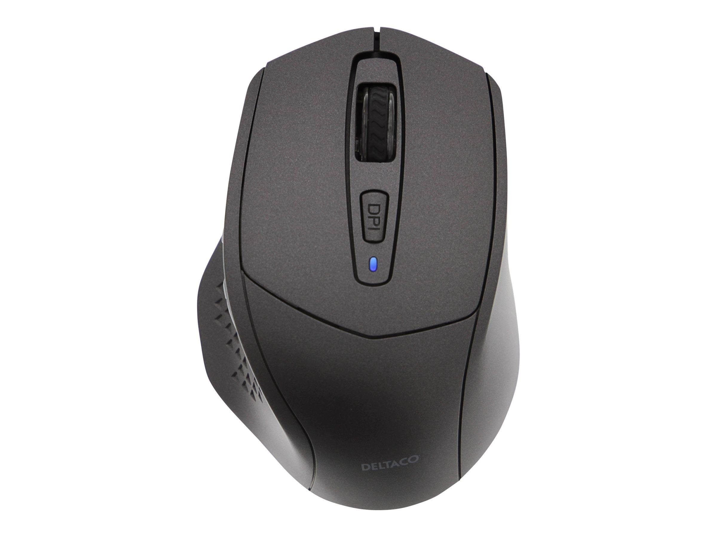 Deltaco MS-901 Wireless Silent Mouse - Mus - Optisk - 4 knapper - Grå Mus