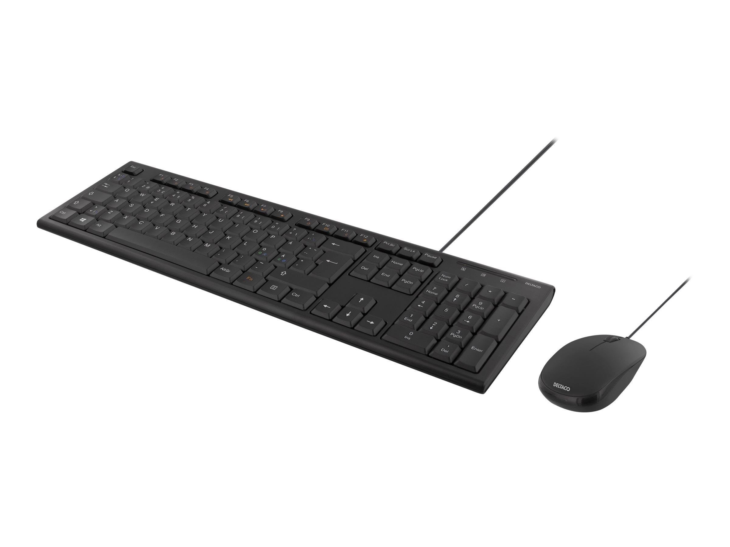 Deltaco Keyboard Kit With Mouse (Nordic) - Tastatur & Mus sæt - Nordisk
