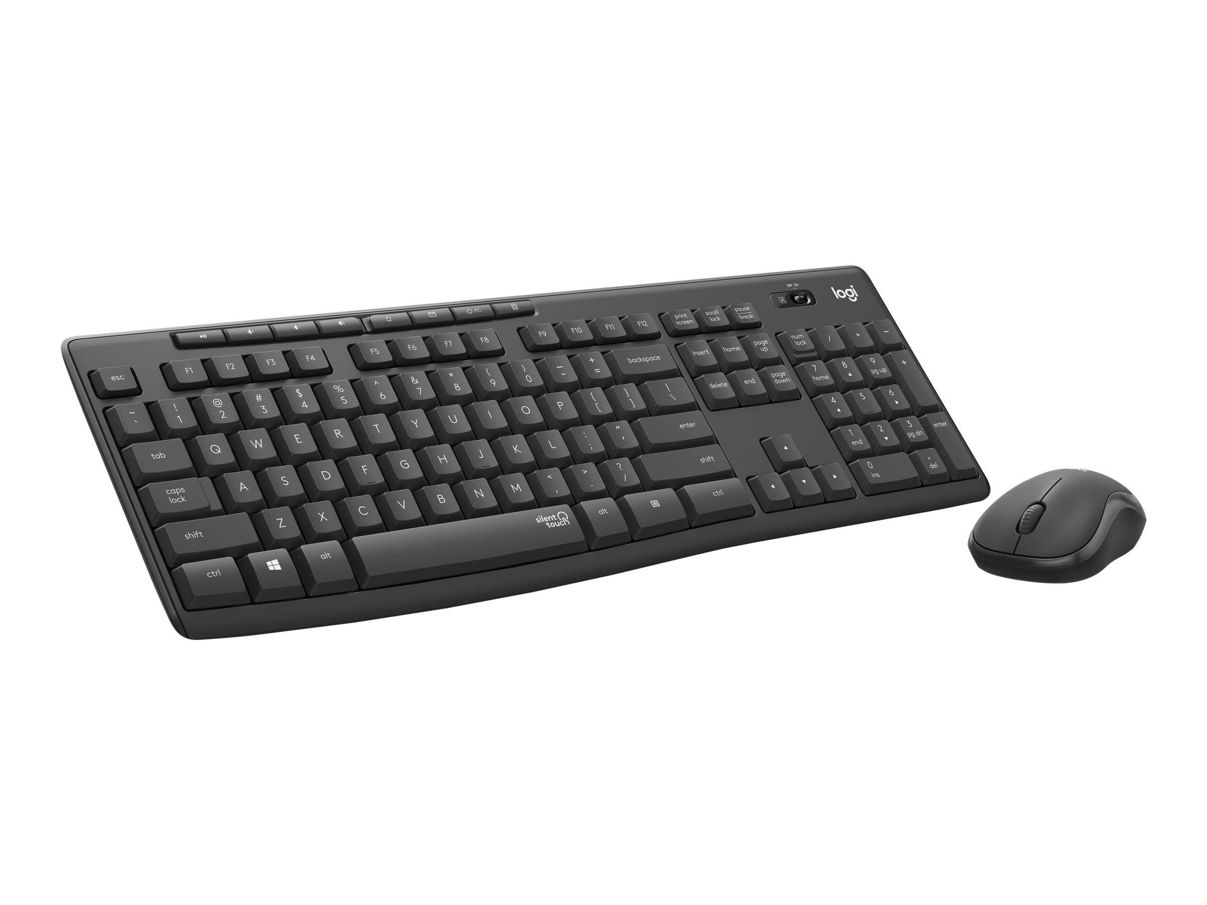 Logitech MK295 Silent - keyboard and mouse set - French - graphite - Tastatur & Mus sæt - Fransk - Sort