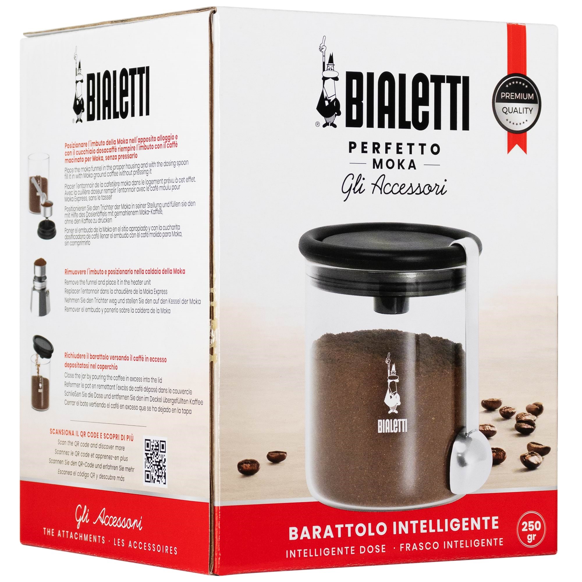 Bialetti Mocha Coffee Jar 250 g (with Cap) Glass Kaffemaskine DCDESIGN07