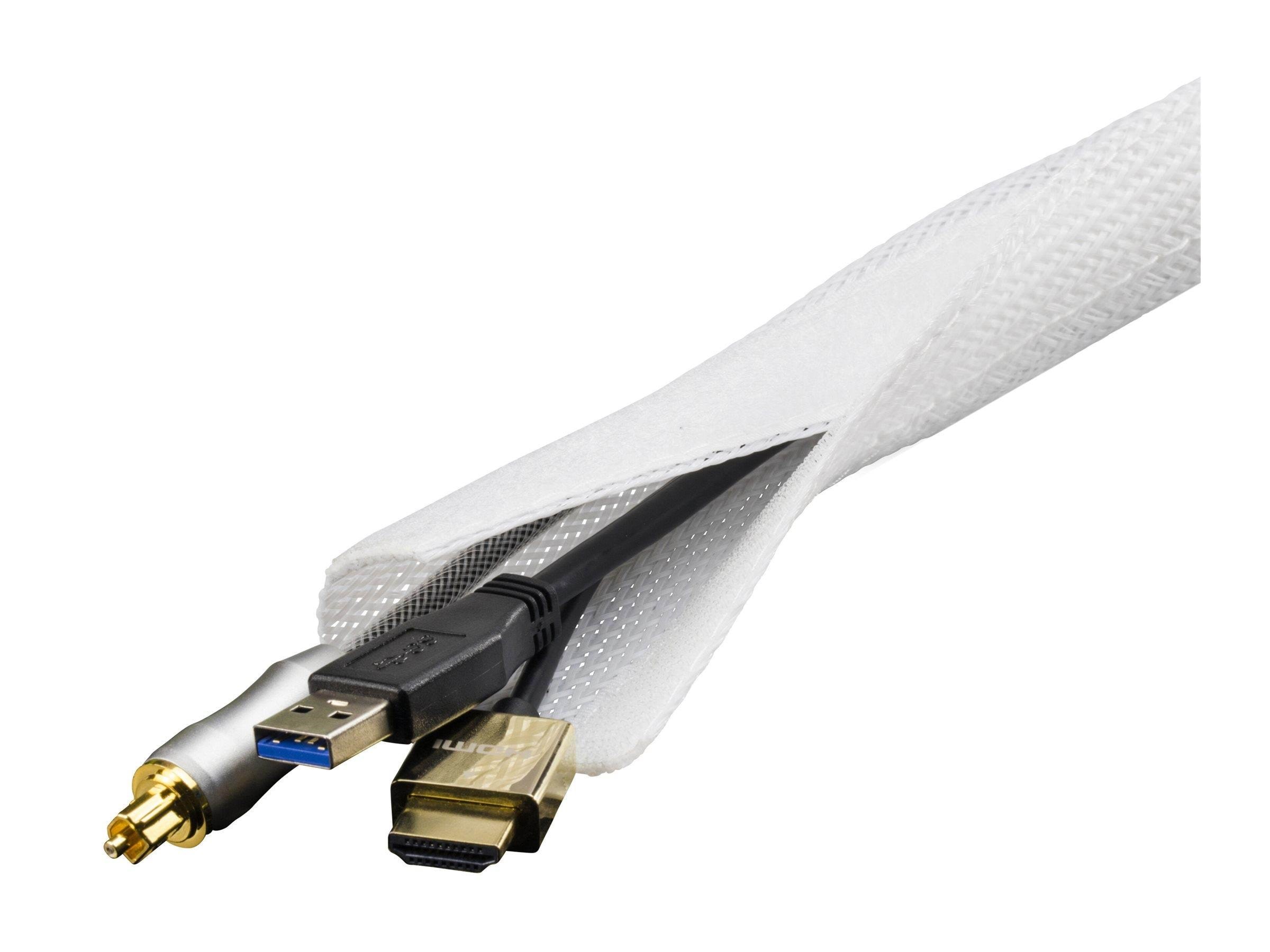 Deltaco Cable Sorting Stocking 3m White Kabel Organisering Hvid LDR17