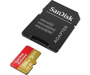 SANDISK Extreme MicroSD/SD - 190MB/s - 256GB Hukommelseskort SDSQXAV-256G-GN6MA
