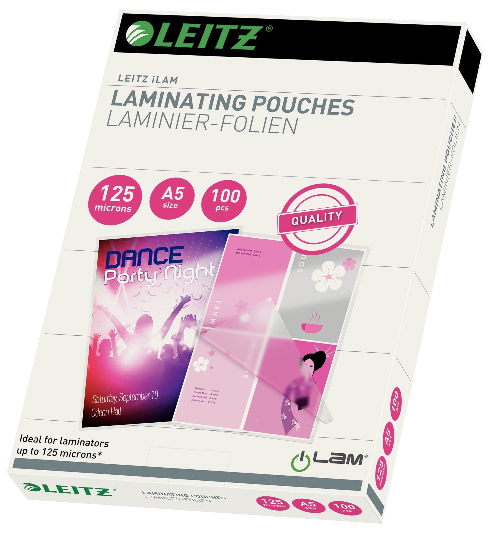 Leitz Lamineringslommer A5 125 my Laminering 33807