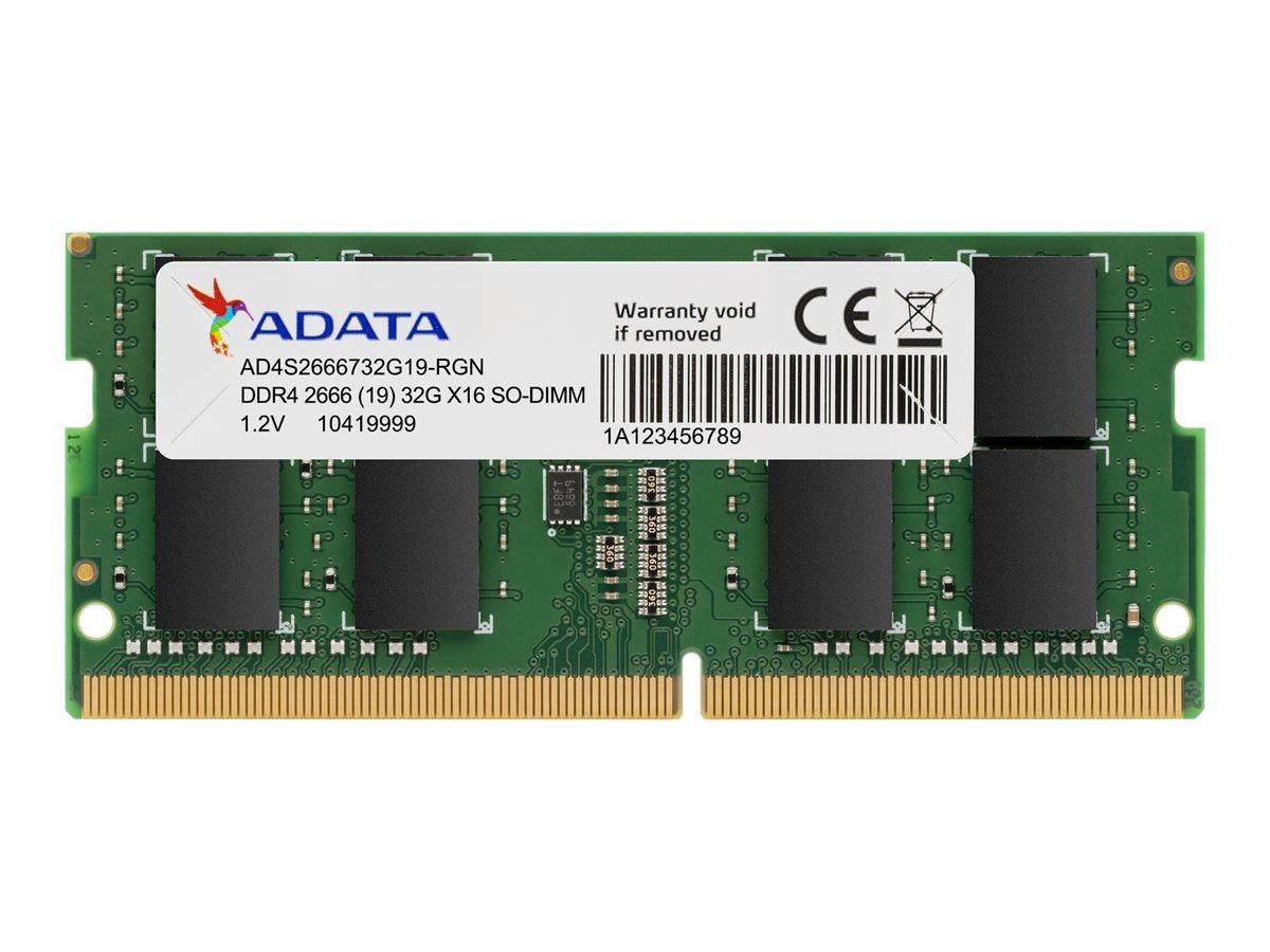 A-Data Premier SODIMM DDR4-3200 - 32GB - CL22 - Single Channel (1 pcs) - Grøn Ram AD4S320032G22-SGN