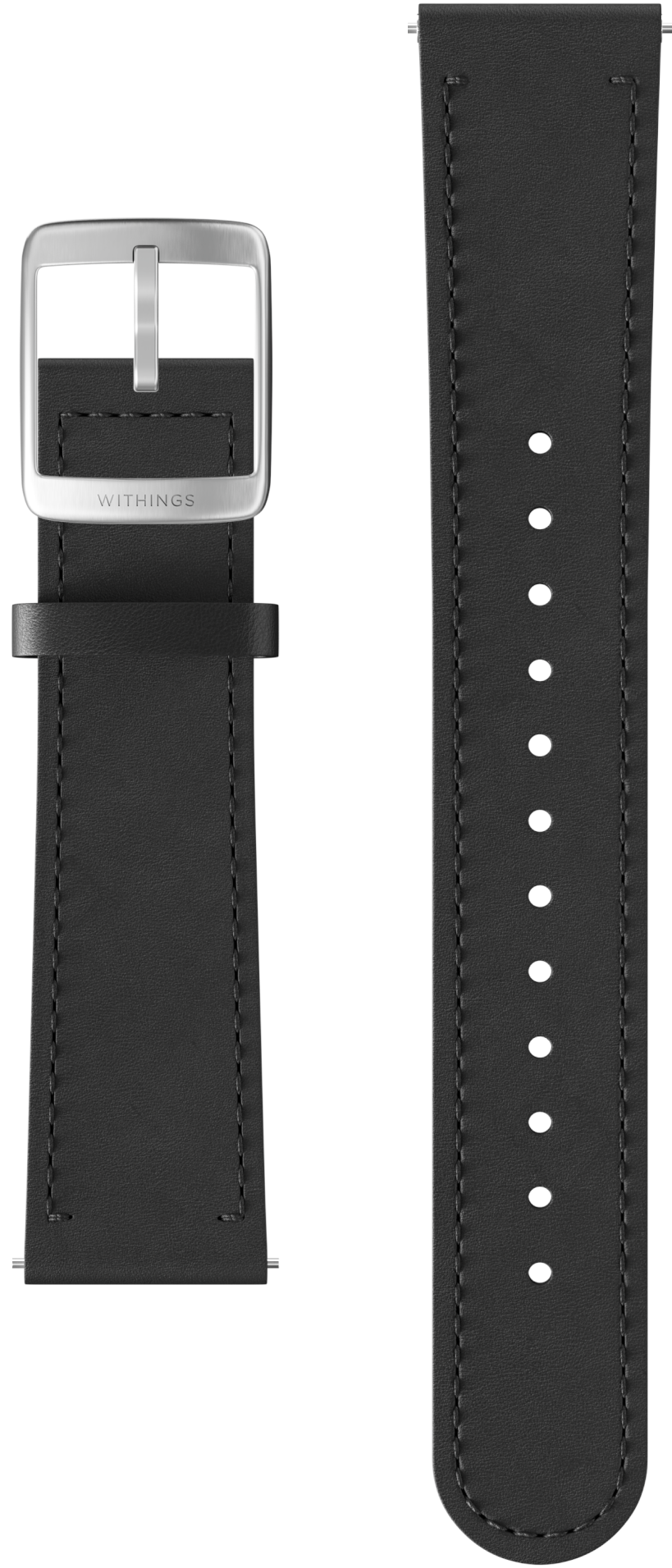 Withings Wristband Black leather 40mm Smartwatch Sort Leather Wristband-Black-20 mm