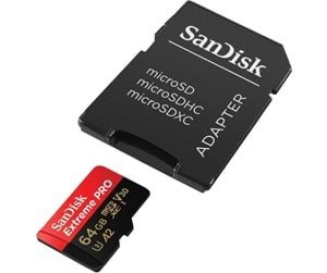 SANDISK Extreme Pro microSD/SD - 200MB/s - 64GB Hukommelseskort SDSQXCU-064G-GN6MA