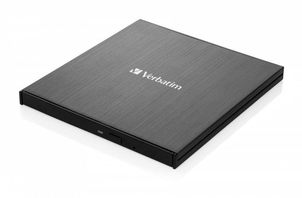 Verbatim Slimline - BDXL drive - SuperSpeed USB 3.1 Gen 1 - external - Bluray-BDRW (Brænder) - USB 3.1 - Sort