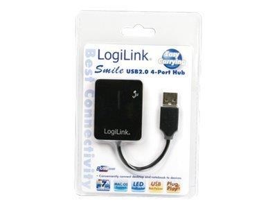 LogiLink USB 2.0 hub 4-port Smile black USB hub - 4 ports - Sort Usb Hub UA0139