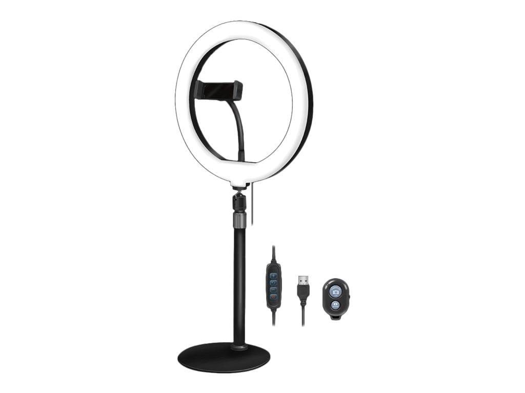 LogiLink Smartphone ring light tripod with remote shutter height adjust. Ø 25 cm Streamingudstyr AA0152