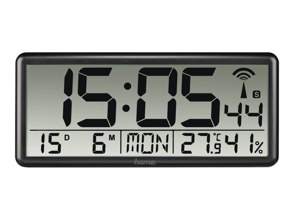 Hama "Jumbo" - clock - electronic - desktop wall mountable - black Boligindretning 00186352