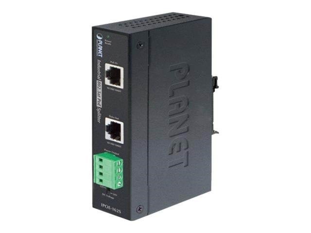 PLANET Splitter IPOE-162S 56V DC 2X RJ45 Strømforsyning - 25 Watt - 80 Plus Strømforsyning Sort