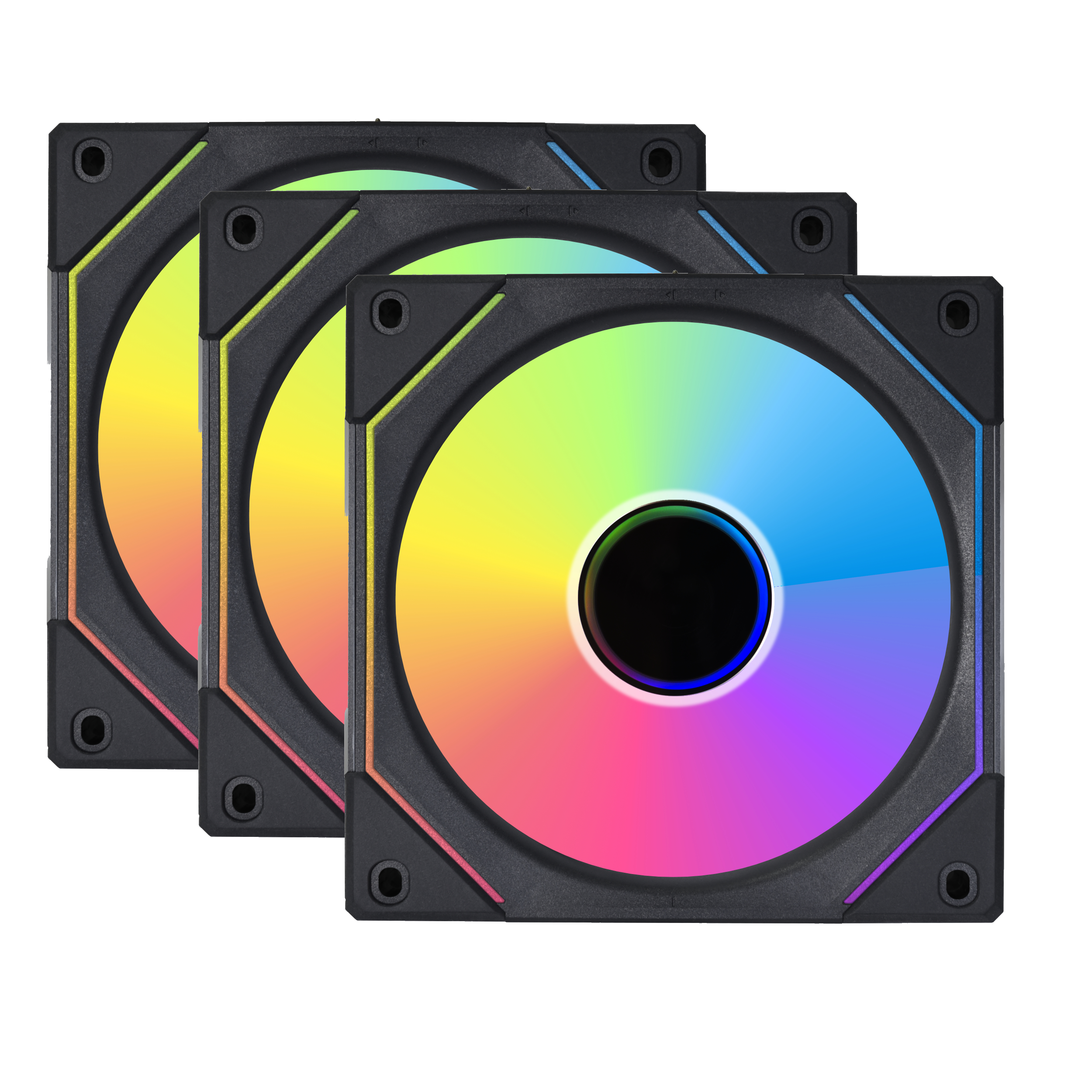 Lian Li UNI FAN SL-INF 120 Black- 3 pack - Kabinet køler - 120mm - Sort med RGB LED lys - 29 dBA Kabinetkøler UF-SLIN120-3B