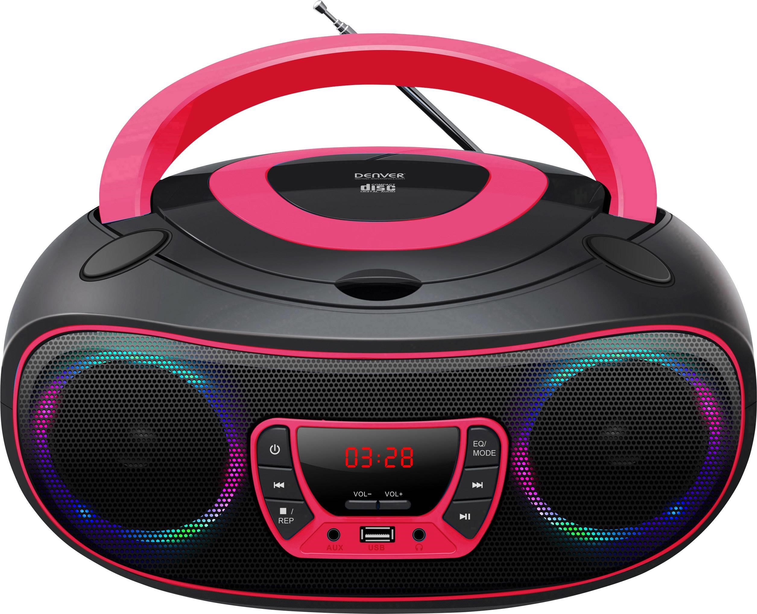 DENVER TCL-212BT - Pink - Boombox - CD - FM - USB - Bluetooth Cd Afspiller TCL-212BTPINK