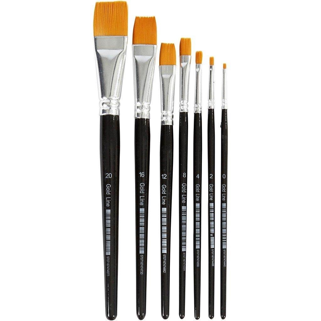 Creativ Company Gold Line Brushes - 7 mixed Hobby Artikler 10247