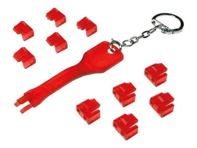 LogiLink RJ45 LAN Port Blocker (1x Key 10x Locks) Netværkstilbehør MP0042