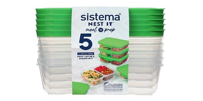 Sistema Meal Prep 5 Pack - 870 ml Køkkentilbehør 59165