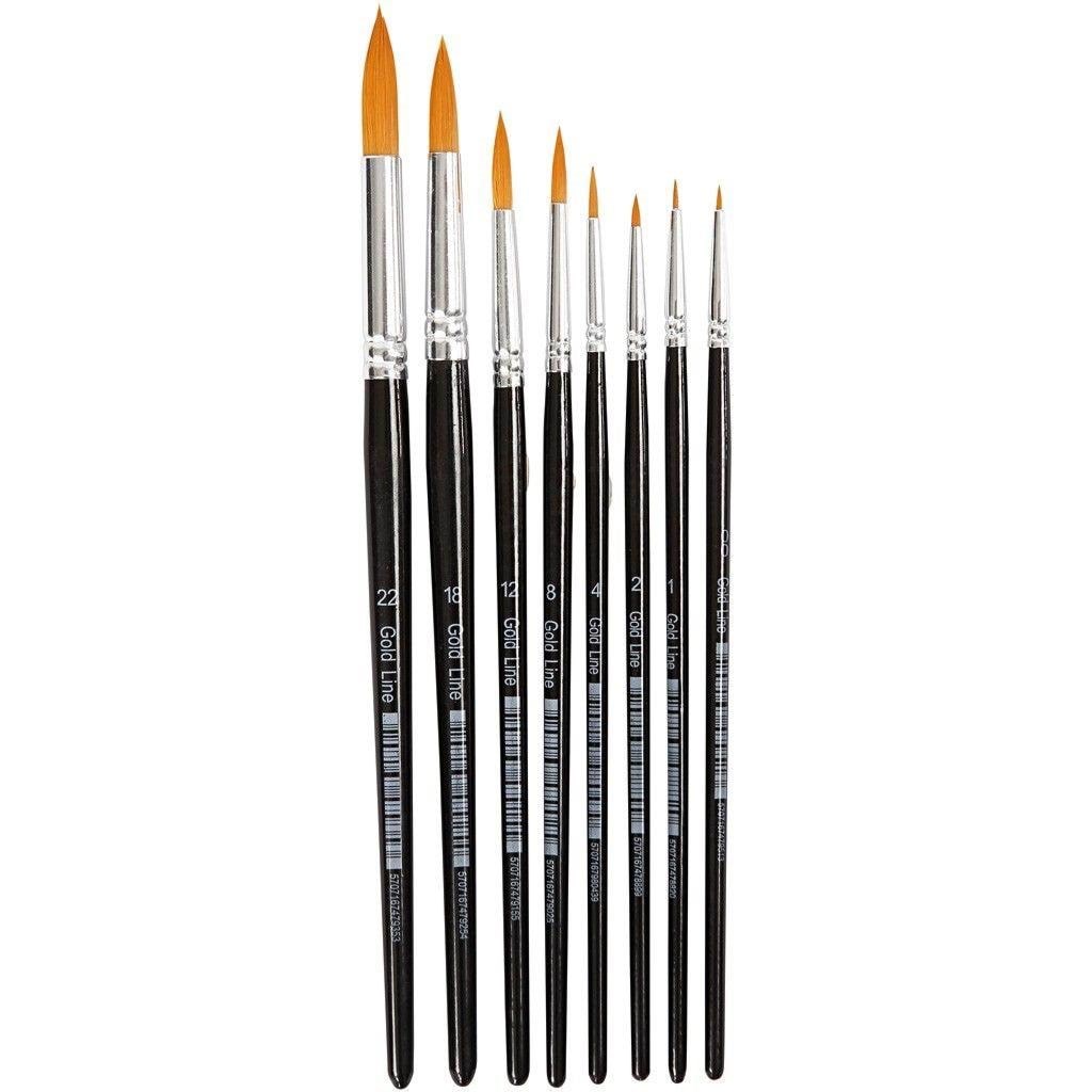 Creativ Company Gold Line Brushes - 8 pcs. Hobby Artikler 10747