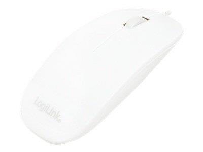 LogiLink Mouse optical white flat - Mus - Optisk - 3 knapper - Hvid Mus ID0062