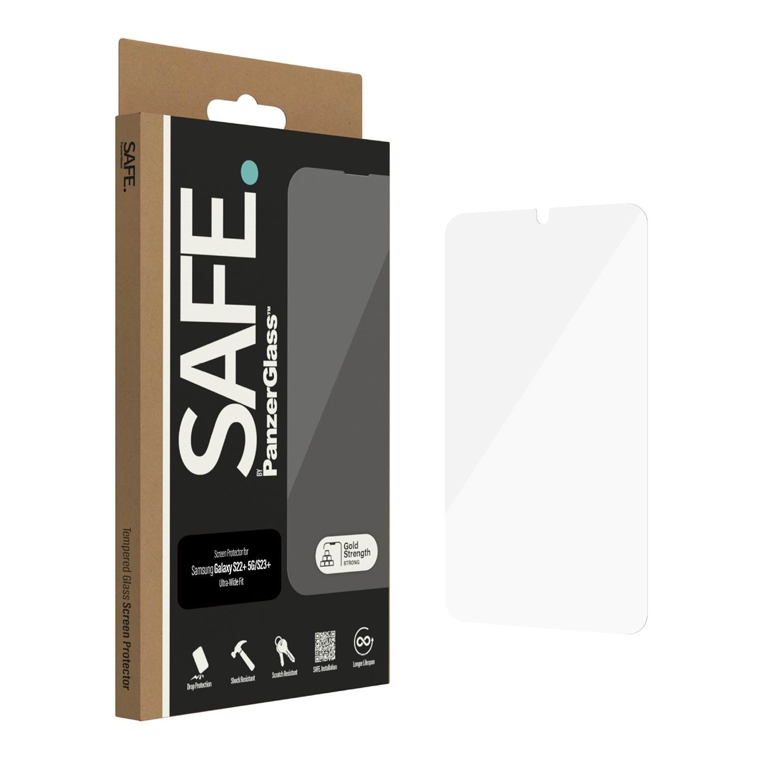SAFE by PanzerGlass Screen Protector Samsung Galaxy S22 Plus 5G | S23 Plus | Ultra-Wide Fit Beskyttelsesglas SAFE95098