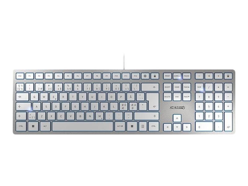 Cherry KC 6000 SLIM - Tastatur - Nordisk - Sølv Tastatur JK-1600PN-1