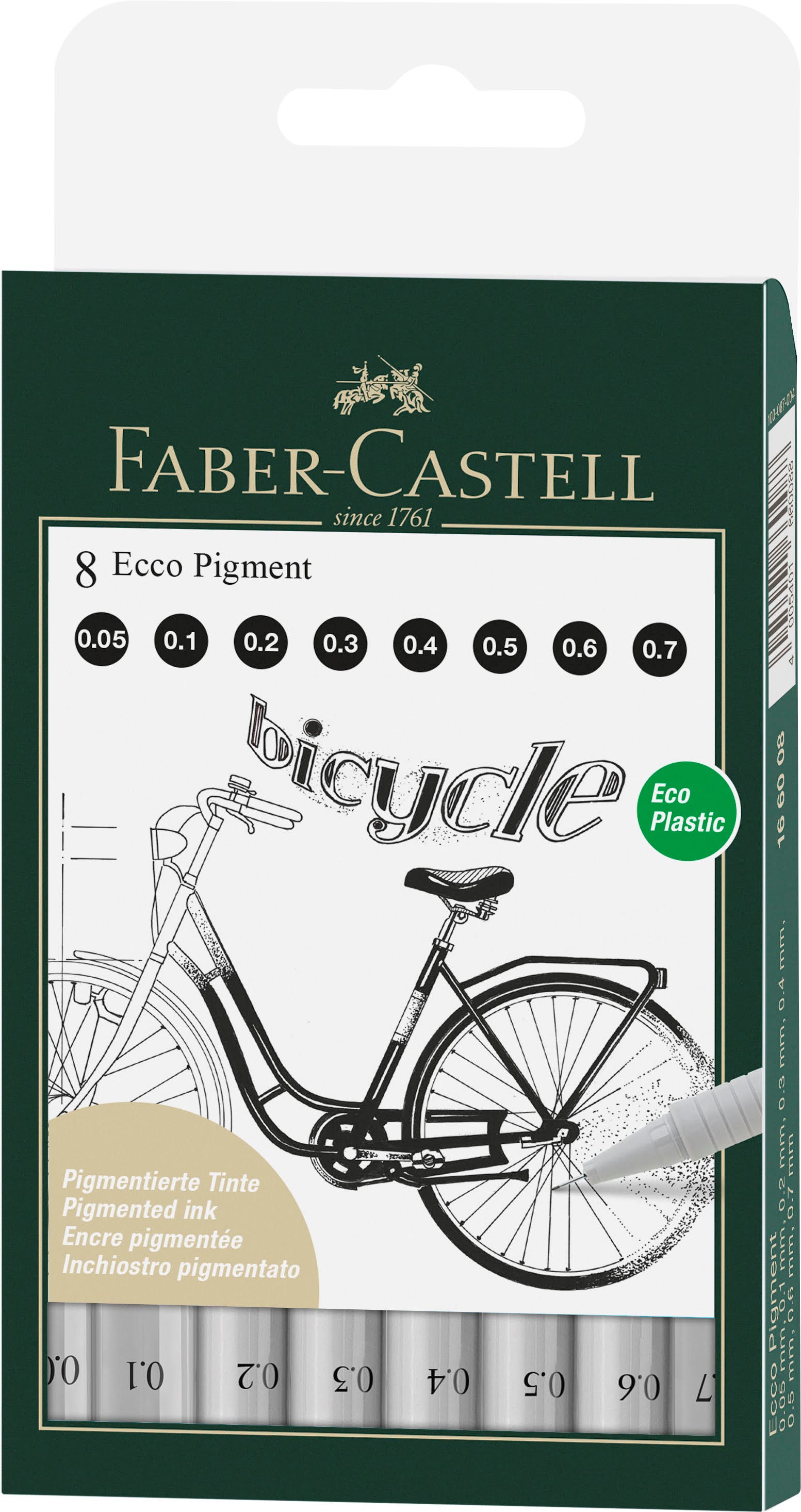 Faber-Castell Ecco Pigment Finepen 8 ass Sort Tegneværktøj 166008