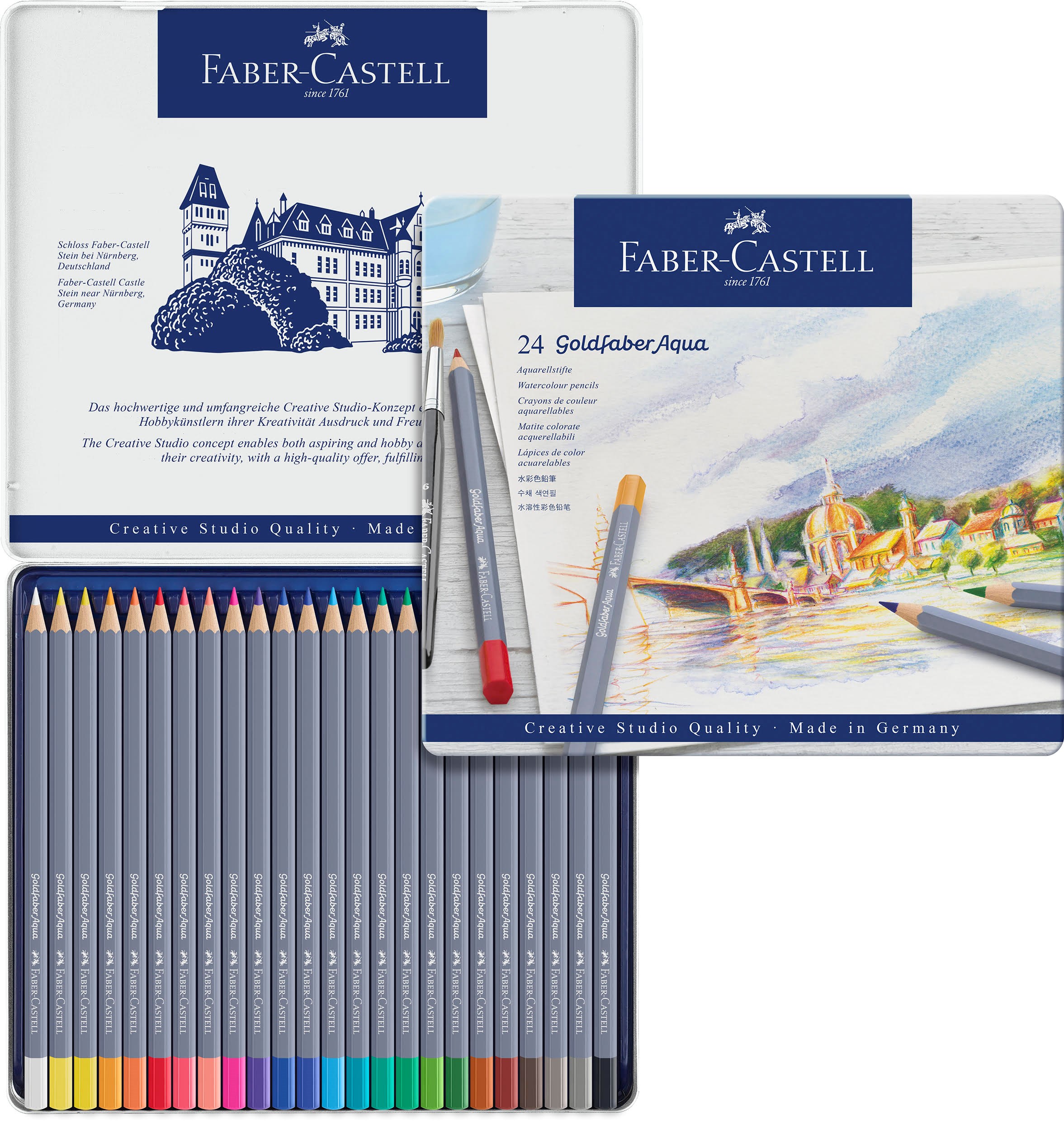 Faber-Castell Goldfaber akvarel tin 24 ass Tegneværktøj Farvet blyant 114624