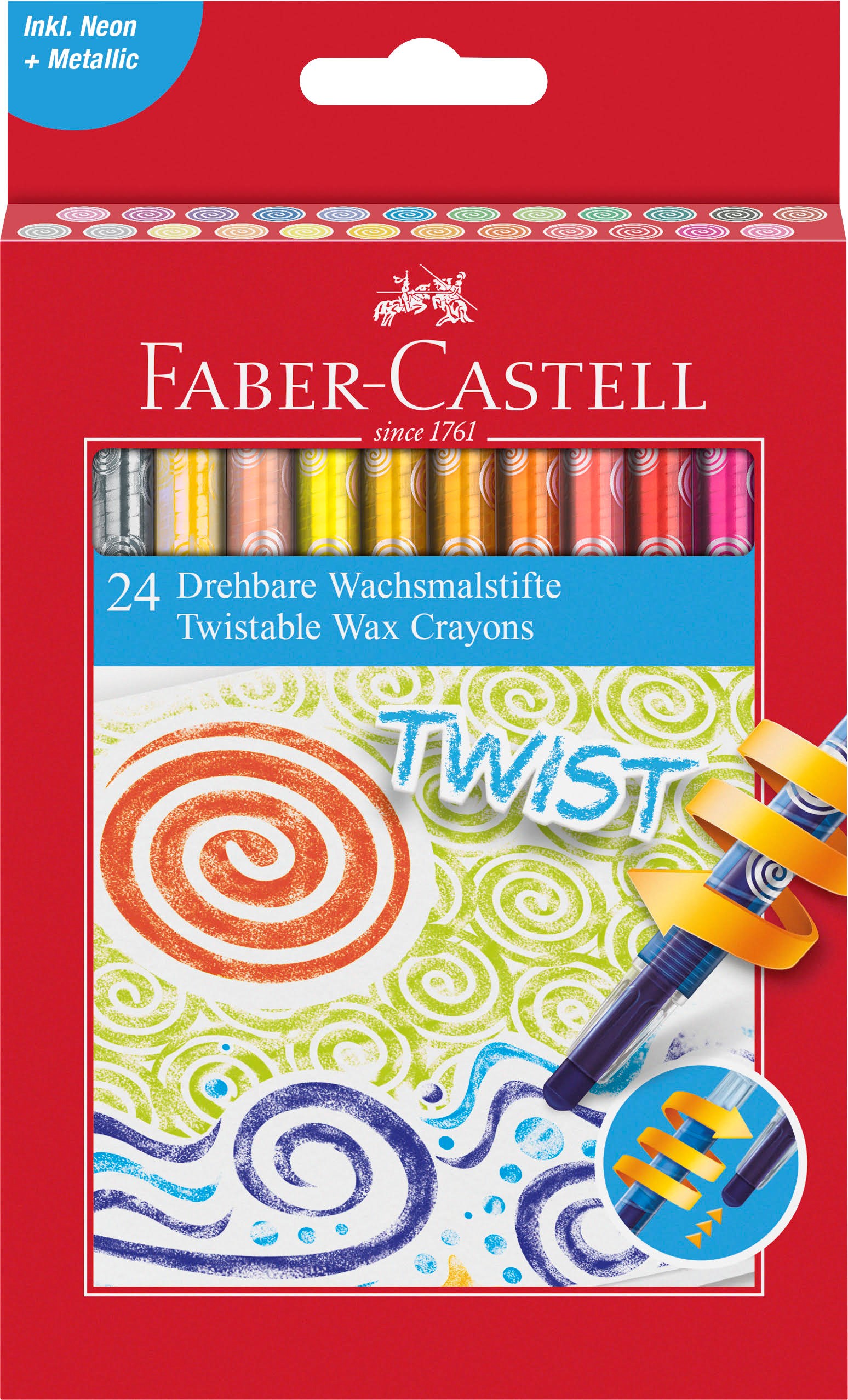 Faber-Castell Twistable Wax Crayons 24 ass Tegneværktøj 120004